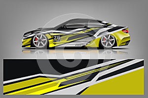 Sport Car wrap design vector, truck and cargo van decal. Graphic abstract stripe racing background designs for vehicle, rally, rac