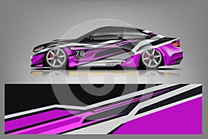 Sport Car wrap design vector, truck and cargo van decal. Graphic abstract stripe racing background designs for vehicle, rally, rac