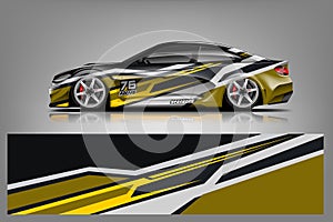 Sport Car wrap design vector, truck and cargo van decal. Graphic abstract stripe racing background designs for vehicle, rally, rac