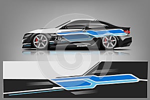 Sport Car wrap design vector, truck and cargo van decal. Graphic abstract stripe racing background designs for vehicle, rally, rac