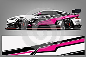 Sport Car wrap design vector, truck and cargo van decal. Graphic abstract stripe racing background designs for vehicle, rally, rac