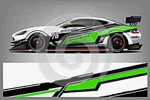 Sport Car wrap design vector, truck and cargo van decal. Graphic abstract stripe racing background designs for vehicle, rally, rac