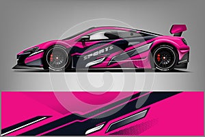 Sport Car wrap design vector, truck and cargo van decal. Graphic abstract stripe racing background designs for vehicle, rally, rac