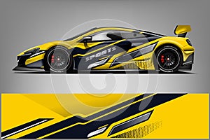 Sport Car wrap design vector, truck and cargo van decal. Graphic abstract stripe racing background designs for vehicle, rally, rac