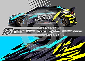 Sport car wrap designs illustrations