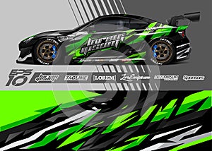 Sport car wrap designs illustrations