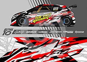 Sport Car Wrap Illustrations. Abstract background for rally, rc car, drag race, offroad, boat and adventure vehicle. Eps 10