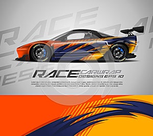 Sport car wrap and t shirt design vector for race car, pickup truck, rally, adventure vehicle, uniform and sport livery.