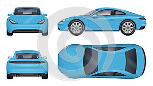 Sport cars. Realistic template of fast sport vehicles decent vector illustrations set isolated