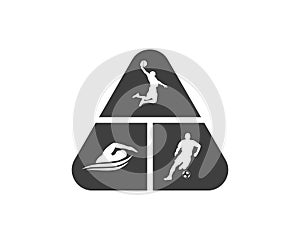 Sport club Foundation Basketball, Football and Swimming Logo Template.