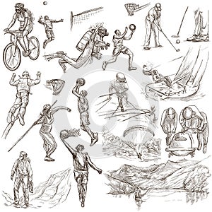 Sport - collection of an hand drawn illustrations