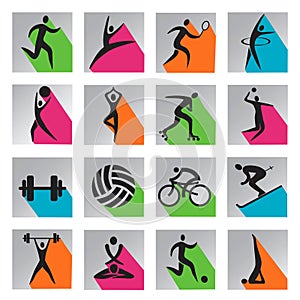 Sport colorful web icons