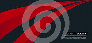 Sport concept abstract background red line curve shape design with space for text