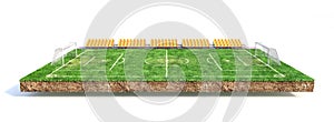 Sport concept. Football field on a piece of ground isolation on a white background