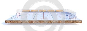 Sport concept. Hockey field on a piece of ground isolation on a white background