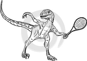 Sport dinosaur illustration isolated on backgroud