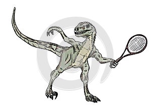 Sport dinosaur illustration isolated on white backgroud