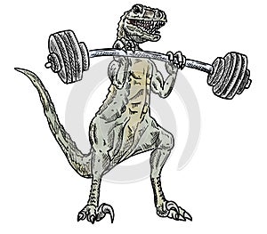 Sport dinosaur illustration isolated on white backgroud