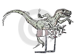 Sport dinosaur illustration isolated on white backgroud