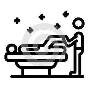 Sport doctor rehabilitation icon, outline style
