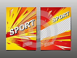Sport Dynamic Banner, Template Design Layout , Abstract Background, Brush Speed Style, grunge ,Vector