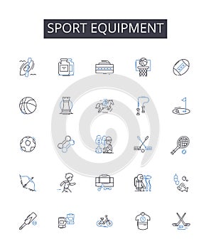 Sport equipment line icons collection. Investments, Trading, Demand, Supply, Volatility, Commodities, Shares vector and