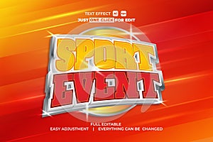Sport Event Vector Text Effect Editable