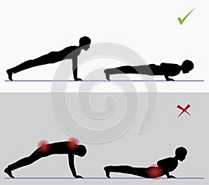 Sport exercise. Physical training full push ups