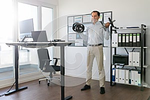 Sport Exercise Workout At Corporate Desk