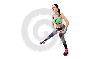 Sport exercises on a white background