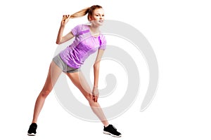 Sport exercises on a white background