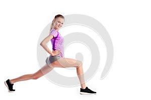 Sport exercises on a white background