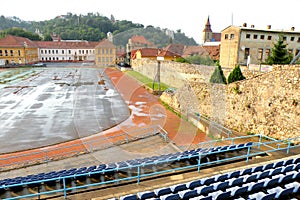 Sport field in the old town Brasov (Kronstadt), in Transilvania.