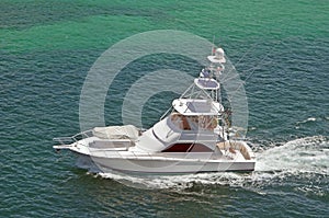 Sport Fishing Boat With Flyingbridge