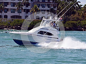 Sport Fishing Boat Headed to Fishing Grounds