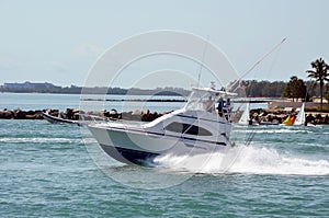 Sport Fishing Boat Headed to Fishing Grounds