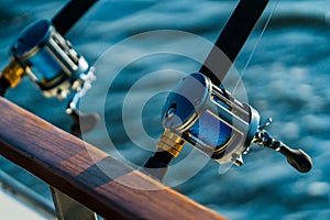 Sport fishing gear on a fishing charter