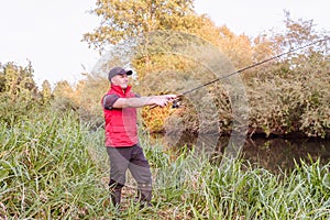 Sport fishing on the river