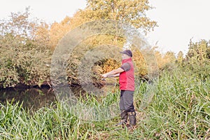 Sport fishing on the river