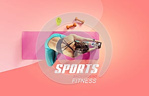 Sport and fitness backgrounds. Stretching.