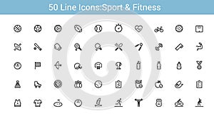 Sport and fitness Line icon