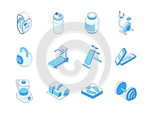 Sport and fitness - modern isometric icons set