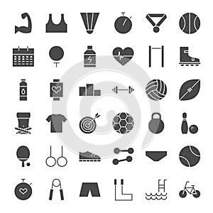 Sport Fitness Solid Web Icons