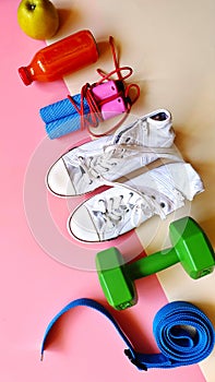 Sport  Fitness Training  Expander Exercise Equipment Sport still life Healthy lifestyle  motivation quotes banner  concept relaxat