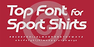 Sport font alphabet sport shirts letters. Italic round typographic design. Sans serif fashion letter set for speed logo