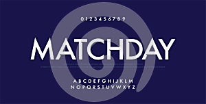 Sport future modern alphabet fonts and number. technology typography matchday football font uppercase and numbers. vector