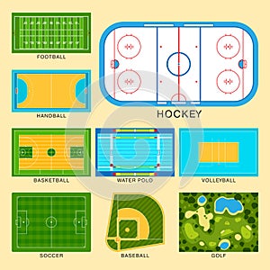 Sport game field vector ground line playground soccer green stadium grass background winner champion illustration