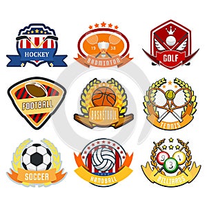 Sport game vector team logo play tournament label champion emblem league competition symbol athletic championship club