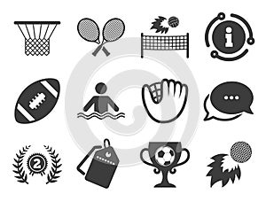 Sport games, fitness icon. Football, golf. Vector