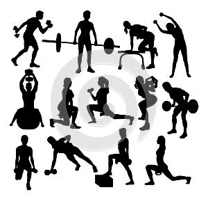 Sport Gym Activity Silhouettes